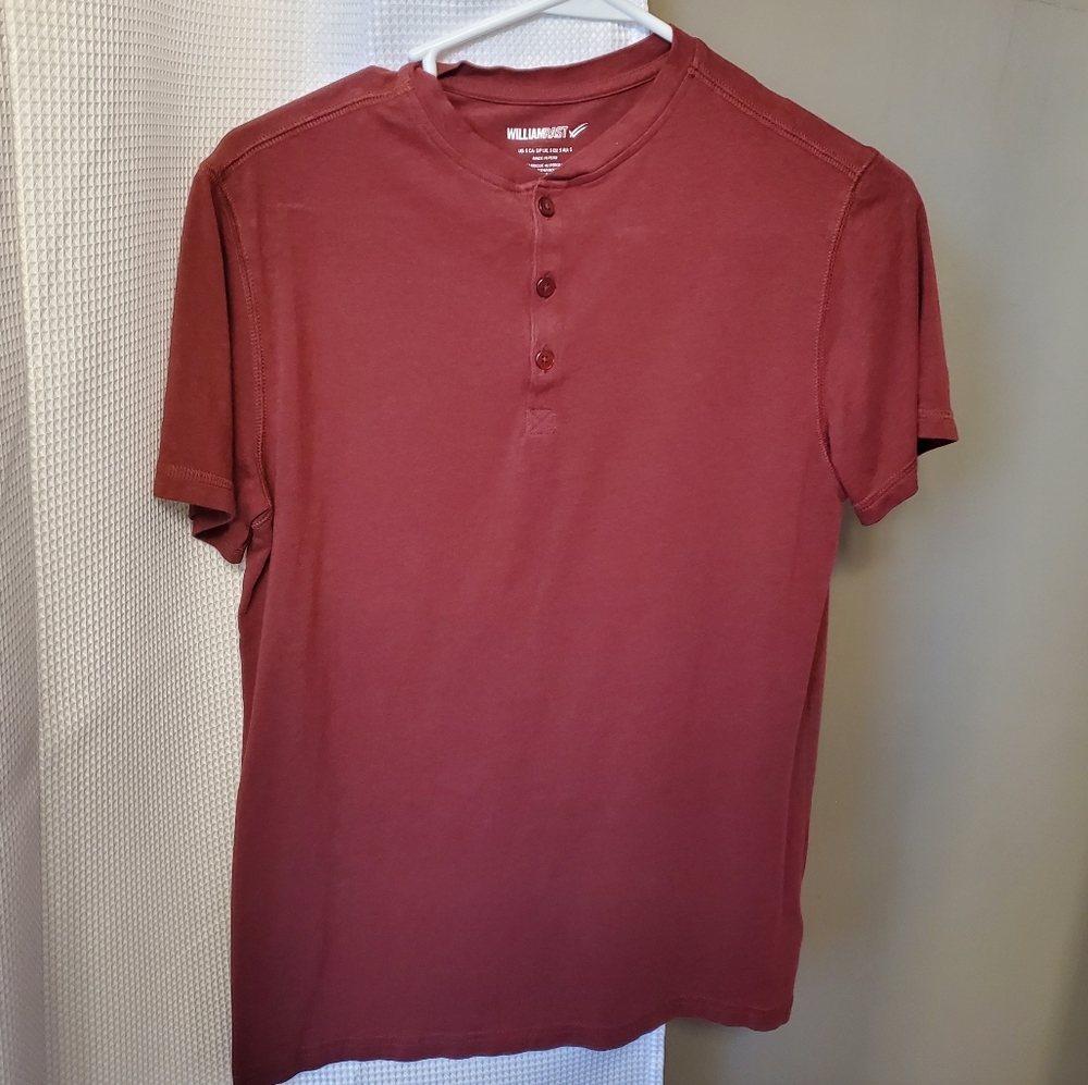 William Rast Maroon 3 Button Shirt